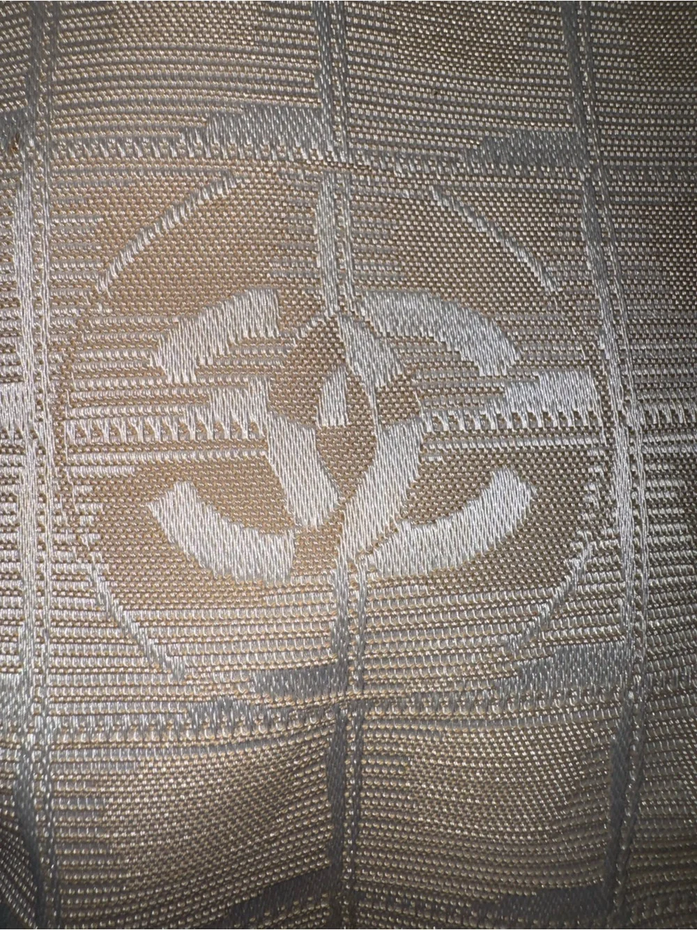 CHANEL authentic cream Patterned Tote with Leather Straps